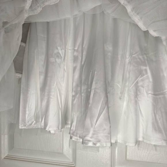 NWT White Tulle Mini Dress - Picture 2 of 5